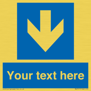 Custom Directional signage blue down arrow 